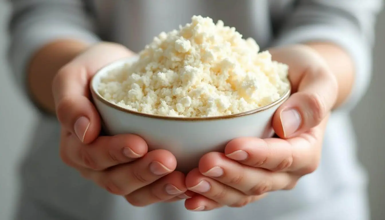 Collagen powder in a bowl instead of intermittent fasting.